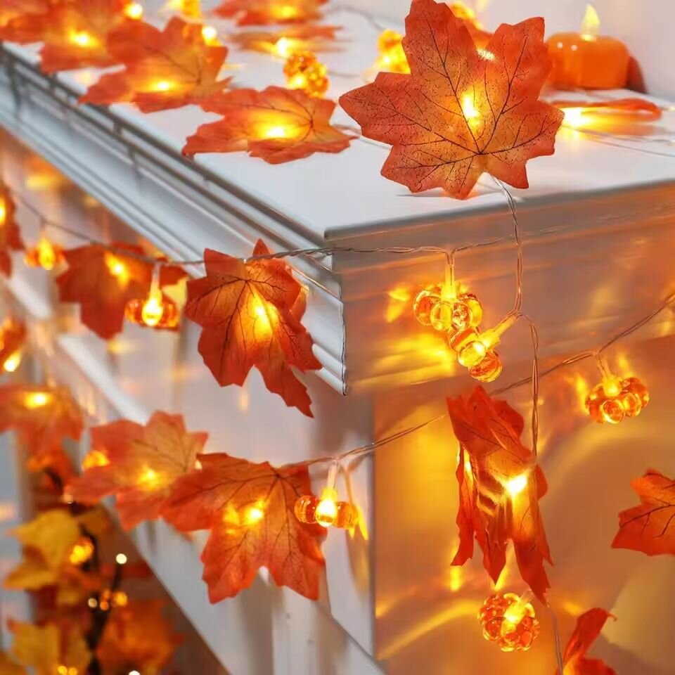 Halloween Led String Lights Orange - Гирлянда на Хэллоуин с тыквами и