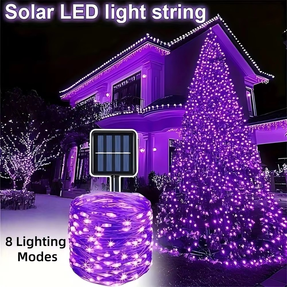 Halloween Led String Lights Orange - 1/2PC12M100LED Солнечная светодиодная гирлянда из медной