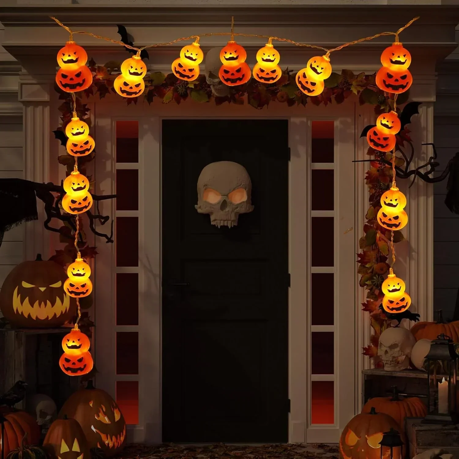 Halloween Led String Lights Orange - Гирлянда в виде тыквы с огоньком,