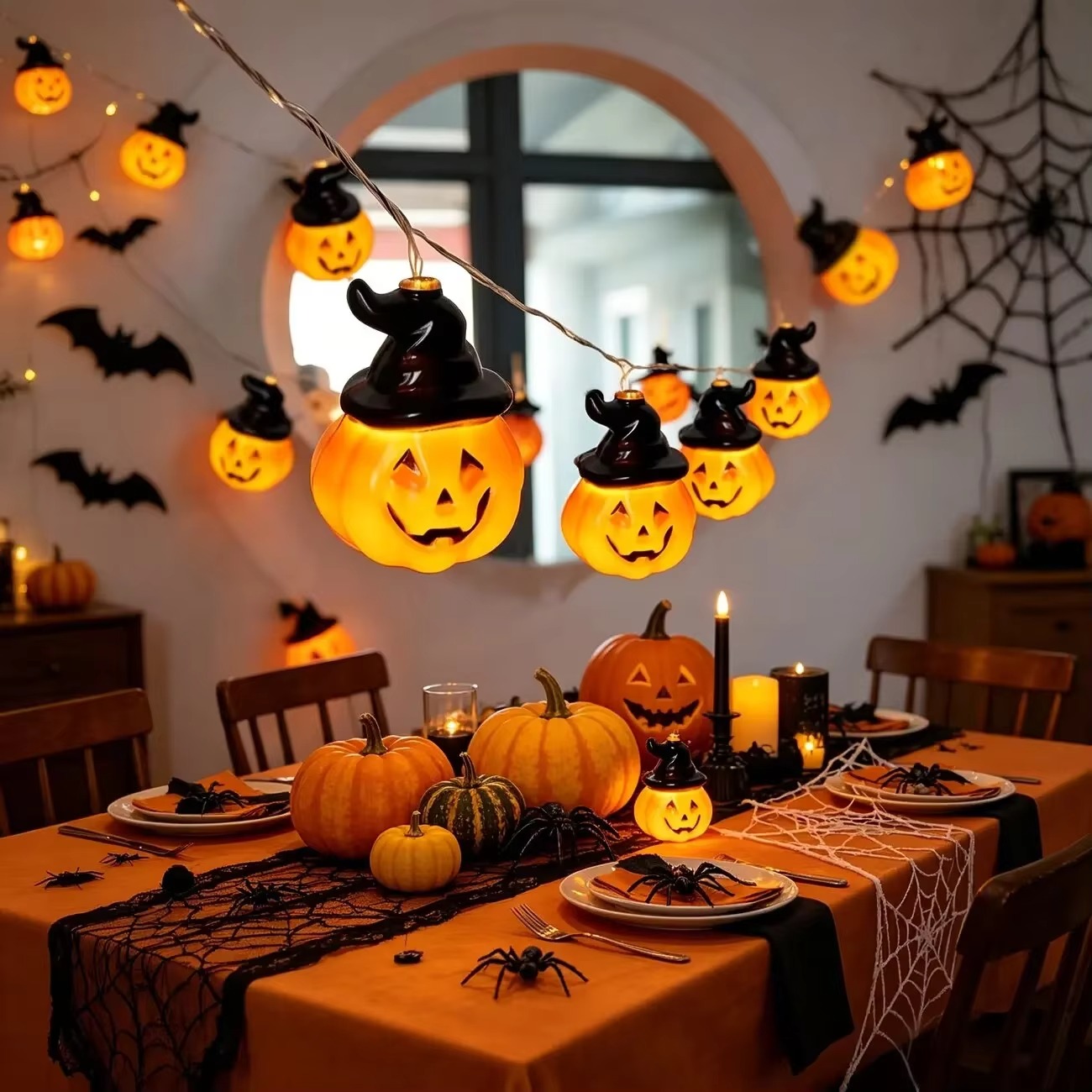Halloween Led String Lights Orange - Гирлянда в виде ведьминого шляпного костюма