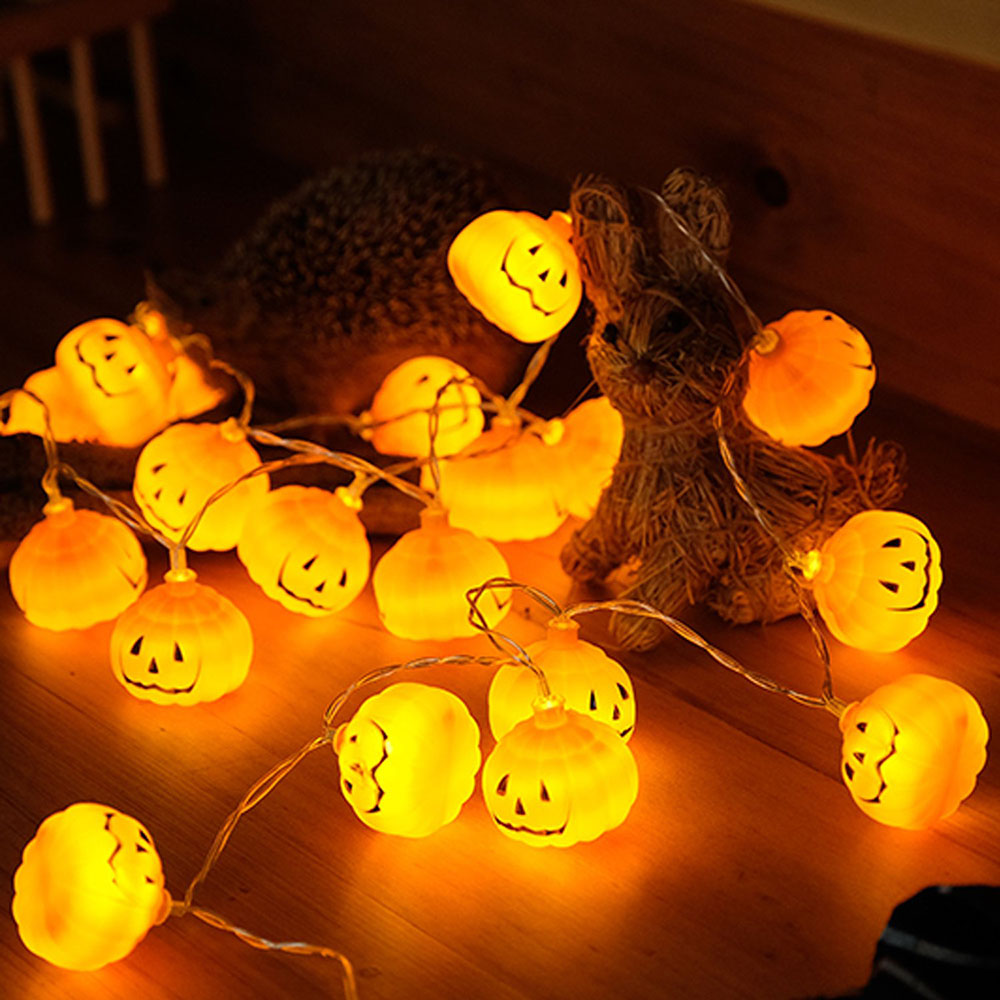 Halloween Led String Lights Orange - Хэллоуин 3D тыква светодиодные гирлянды 1