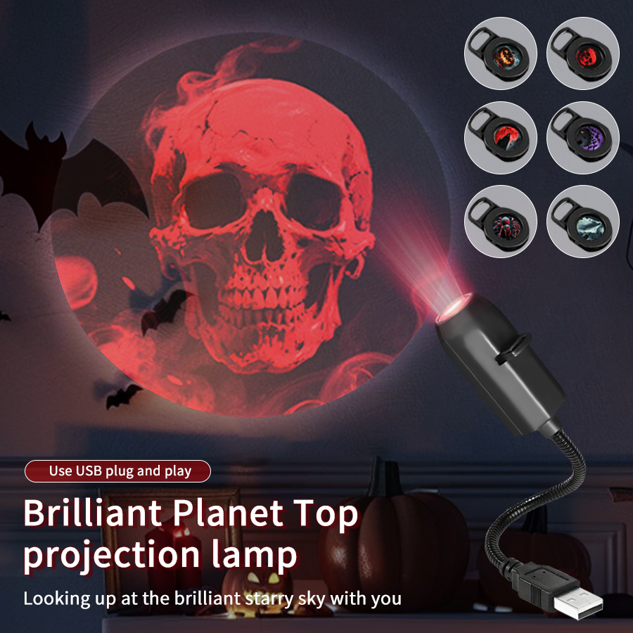Pumpkin Lantern Halloween - Хэллоуин светодиодный проекционный ночник тыква потолочный