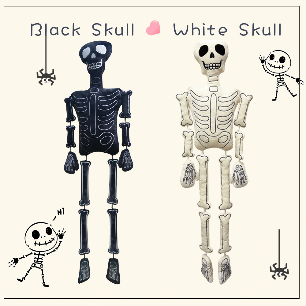 Halloween Skeleton Decoration - Плюшевая игрушка-скелет на Хэллоуин, белые кости,