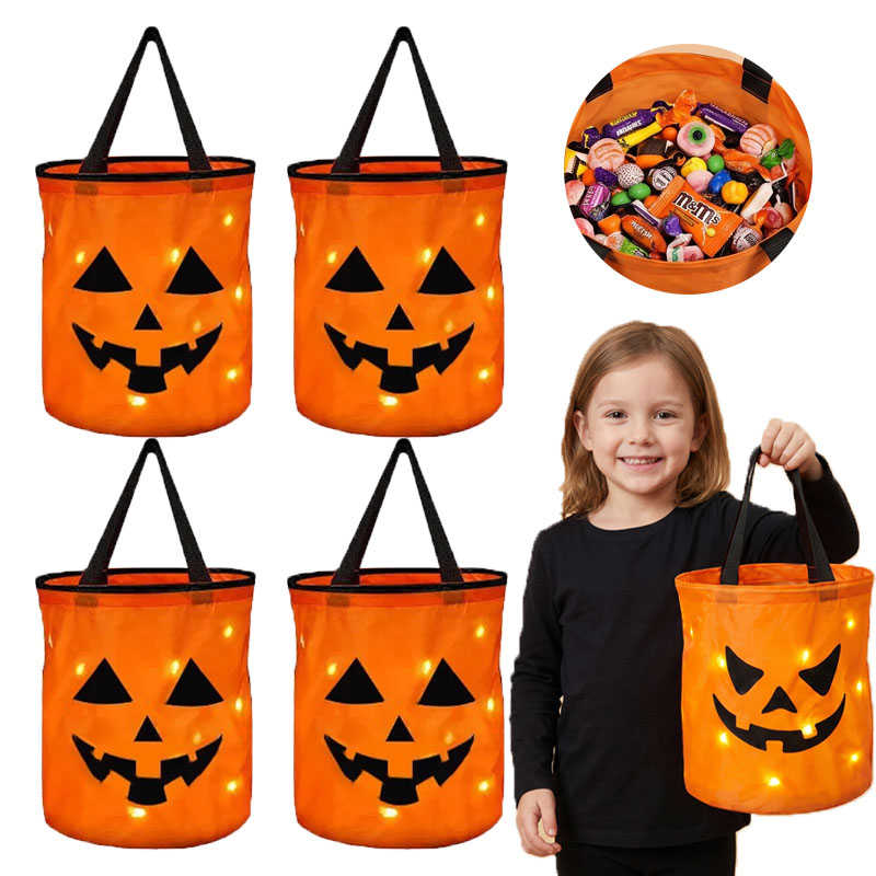 Halloween Pumpkin Decor Led - 1-10 шт. Светодиодная сумка-корзина в виде