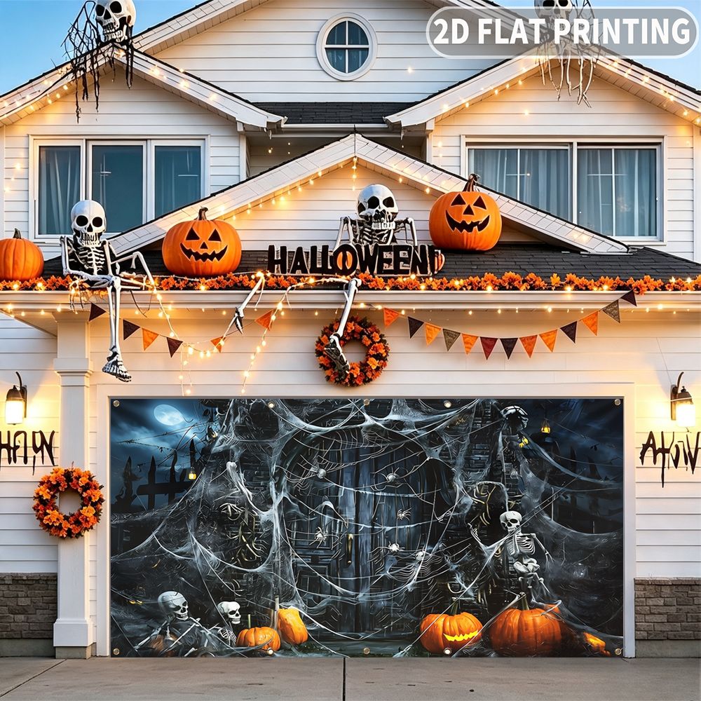 Spider Web Halloween Decoration - 1 шт. 2D плоский баннер для