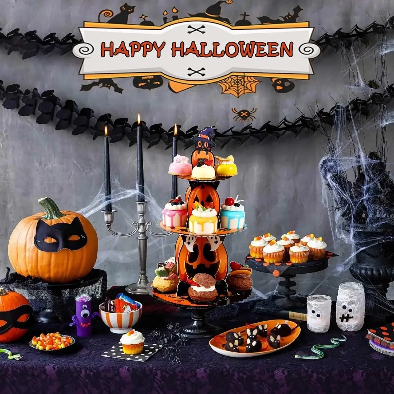 Набор из 1-4 шт. 3-ярусных под – обзор и цена Spider Web Halloween Decoration