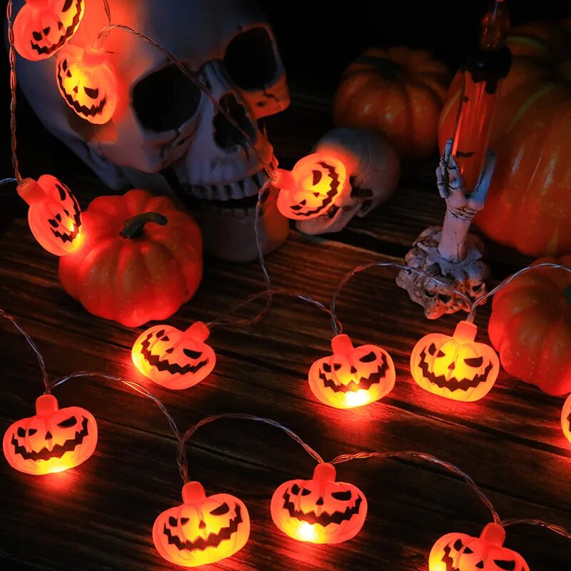 Светодиодные гирлянды на батар – обзор и цена Halloween Led String Lights Orange