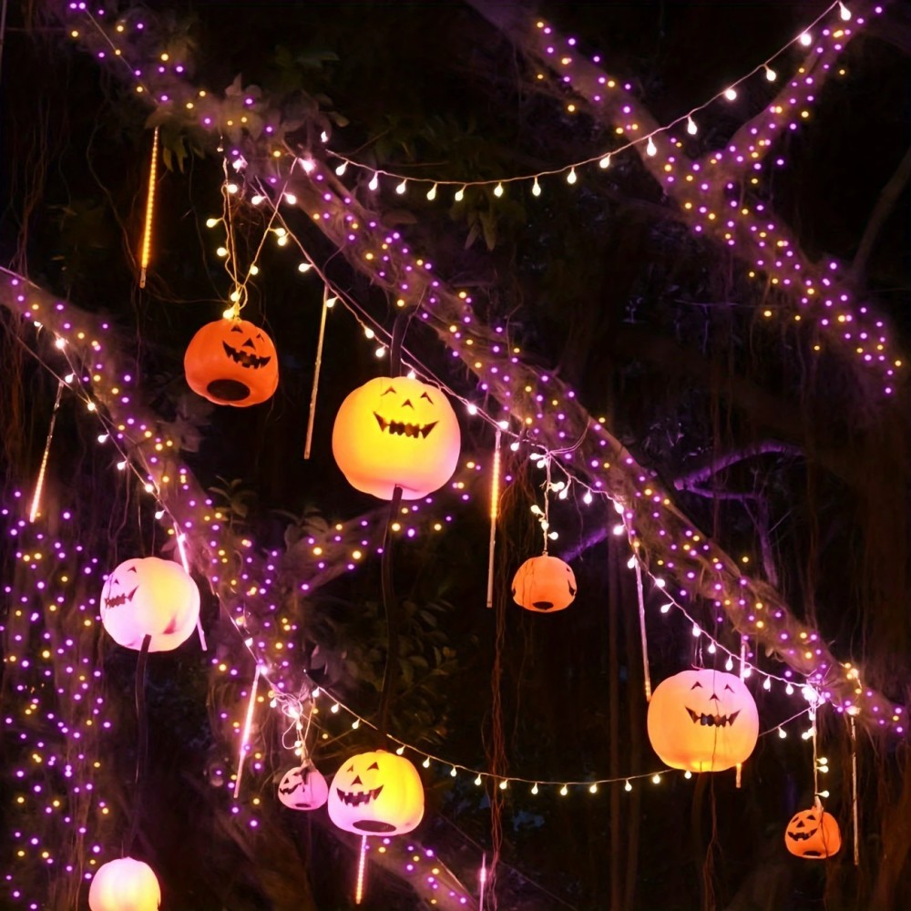 1/2PC12M100LED Солнечная свето – обзор и цена Halloween Led String Lights Orange