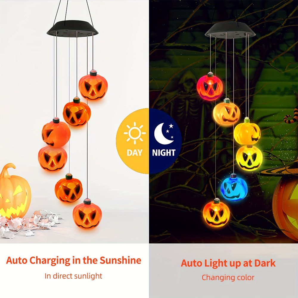 Солнечные ветряные колокольчик – обзор и цена Halloween Pumpkin Decor Led