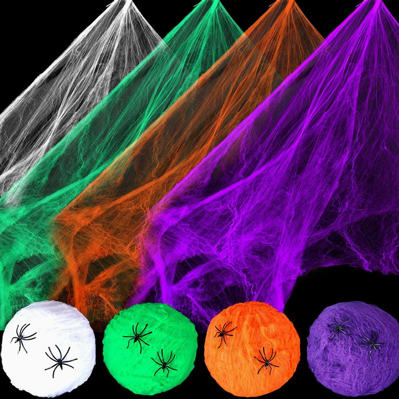 1 комплект: растягивающаяся па – обзор и цена Spider Web Halloween Decoration