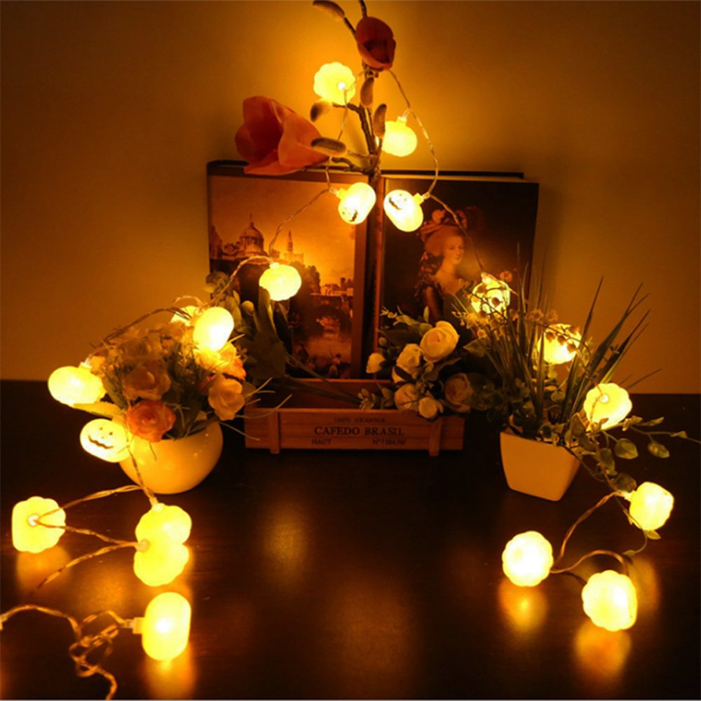 Хэллоуин 3D тыква светодиодные – обзор и цена Halloween Led String Lights Orange