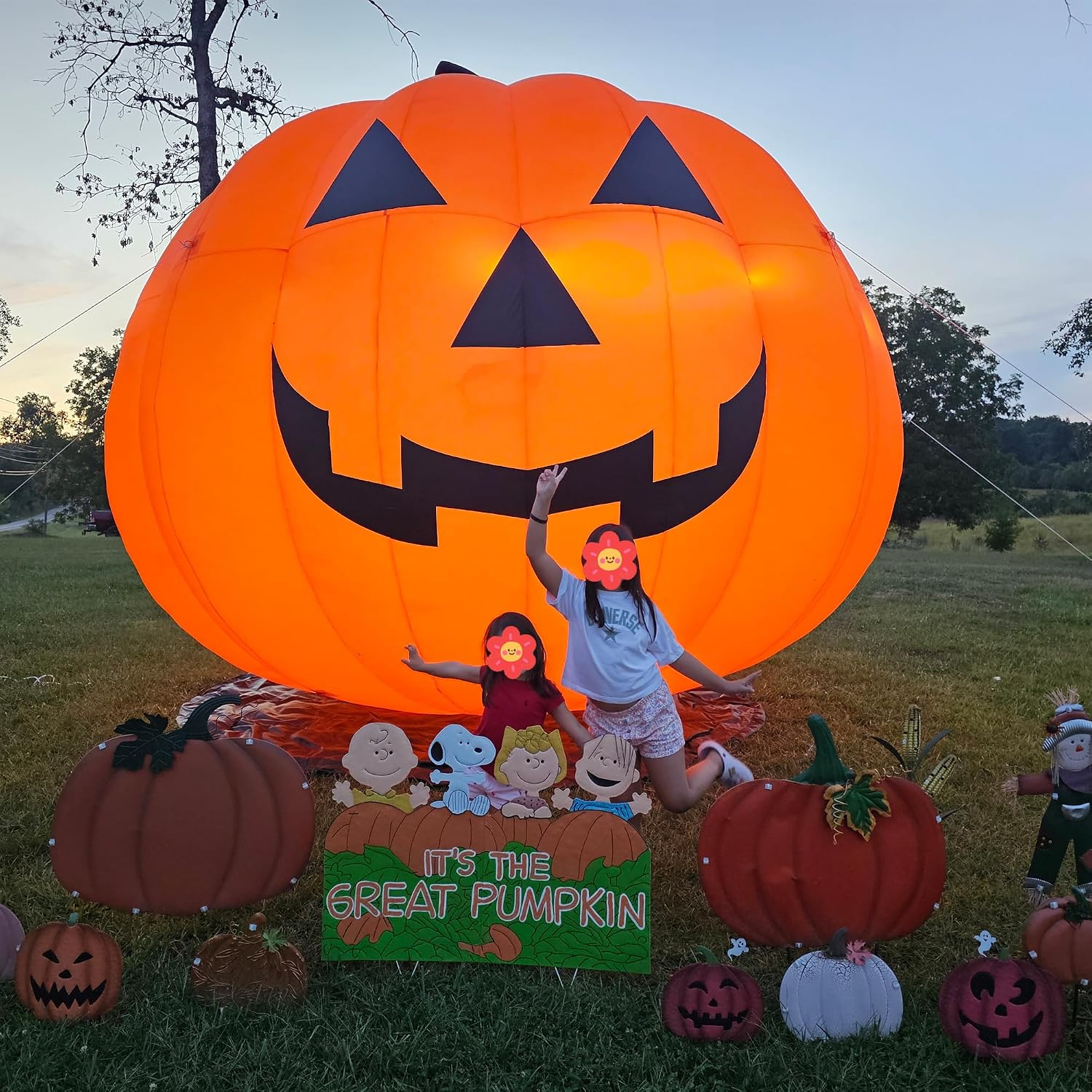 Гигантские надувные украшения  – обзор и цена Halloween Pumpkin Decor Led