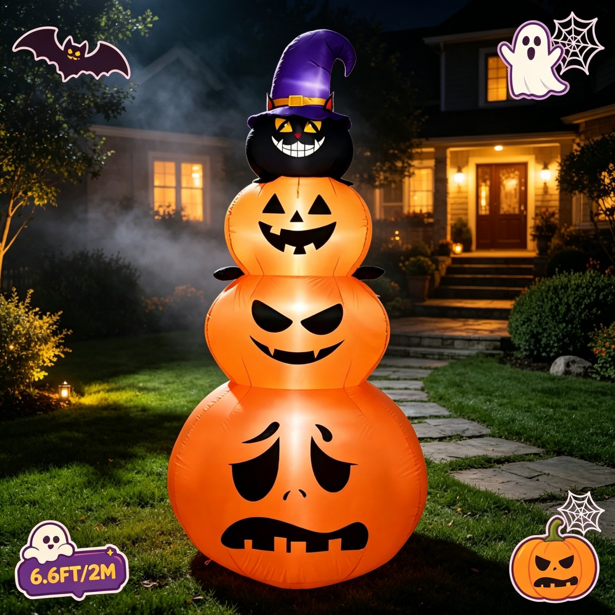 Уличные праздничные украшения  – обзор и цена Halloween Pumpkin Decor Led