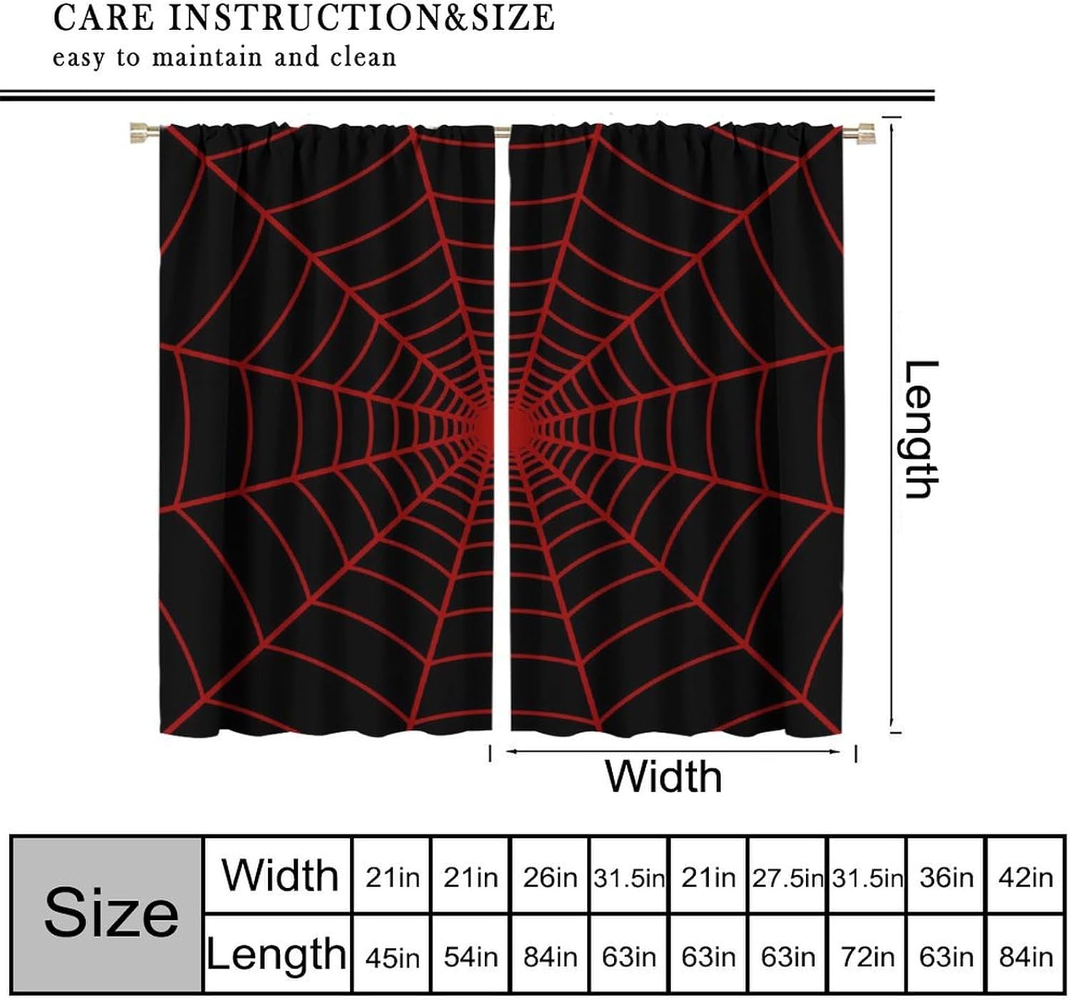 Шторы с принтом паутины, красн – обзор и цена Spider Web Halloween Decoration