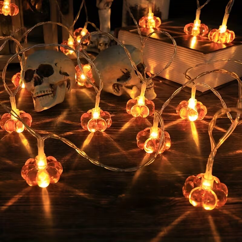 Светодиодная гирлянда-тыква на – обзор и цена Halloween Led String Lights Orange
