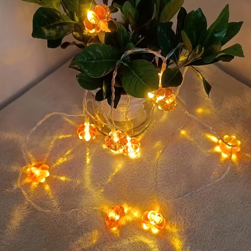 Светодиодная гирлянда-тыква на – обзор и цена Halloween Led String Lights Orange