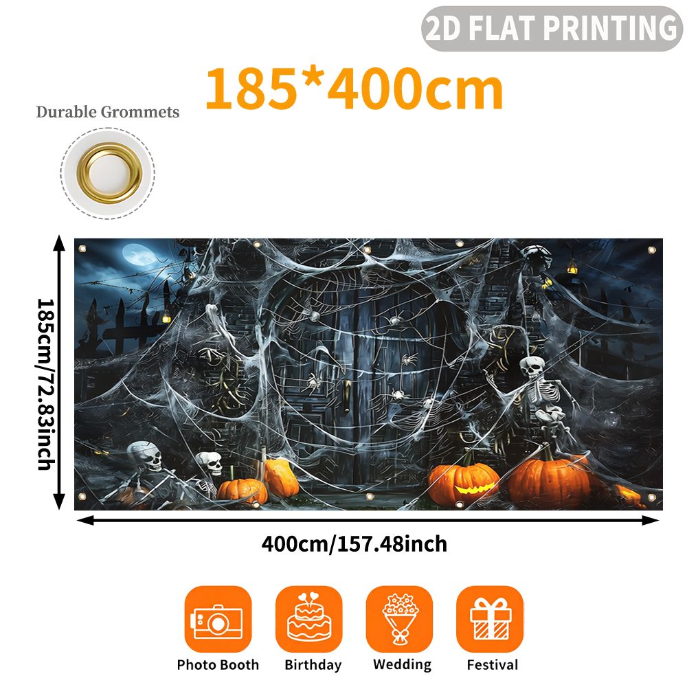 1 шт. 2D плоский баннер для Хэ – обзор и цена Spider Web Halloween Decoration