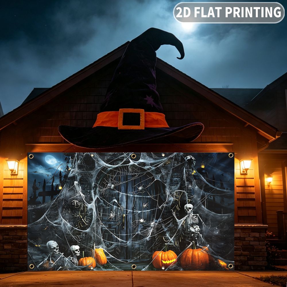 1 шт. 2D плоский баннер для Хэ – обзор и цена Spider Web Halloween Decoration