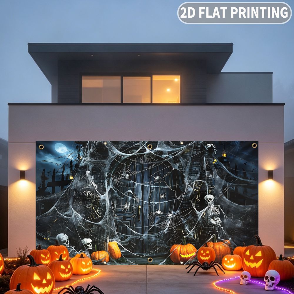 1 шт. 2D плоский баннер для Хэ – обзор и цена Spider Web Halloween Decoration