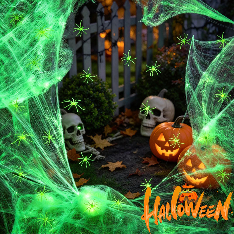 1–5 комплектов светящихся в те – обзор и цена Spider Web Halloween Decoration